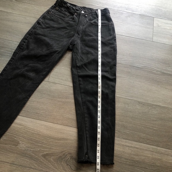 Levi’s 569 Black Denim Jeans With Frayed Hem Size 28 W40 L32 - Picture 8 of 12